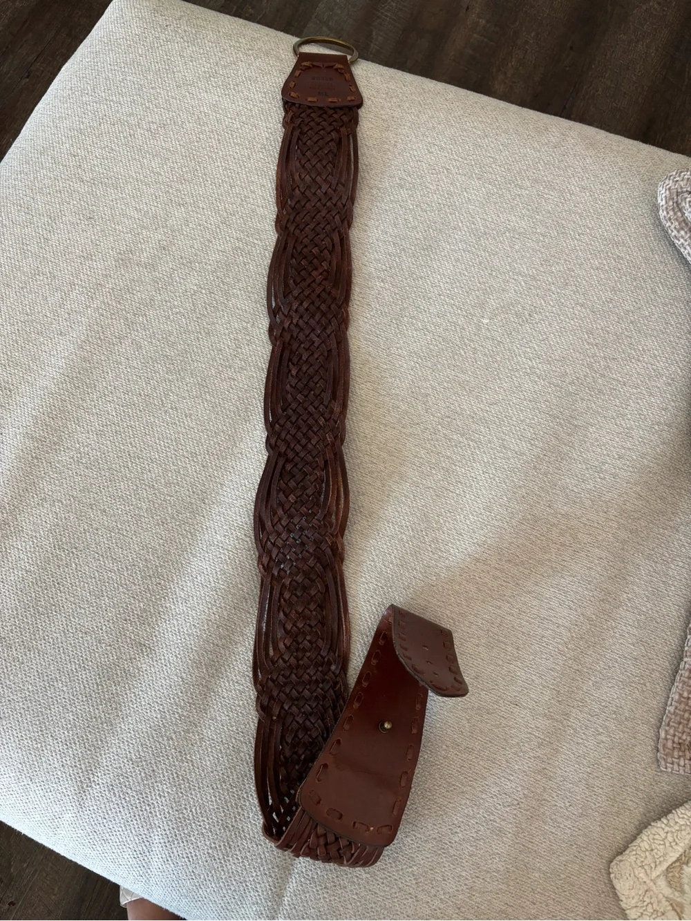 Brown Woven Leather unisex  Belt